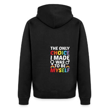 The Only Choice I Made Was To Be Myself Bisexual G - Unisex Premium Bio Zip Hoodie - Schwarz - Hinten - Nico (187cm)