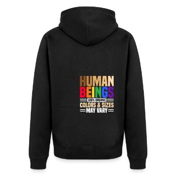 Human Beings 100% Organic Colors And Sizes May Var - Unisex Premium Bio Zip Hoodie - Schwarz - Hinten - Nico (187cm)