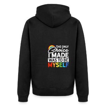 The Only Choice I Made Was To Be Myself Bisexual G - Unisex Premium Bio Zip Hoodie - Schwarz - Hinten - Nico (187cm)