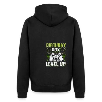 Birthday Boy Time To Level Up Video Games Online G - Unisex Premium Bio Zip Hoodie - Schwarz - Hinten - Nico (187cm)