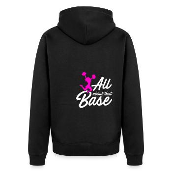 All About That Base Cheerleader Cheerleading Gymna - Unisex Premium Bio Zip Hoodie - Schwarz - Hinten - Nico (187cm)
