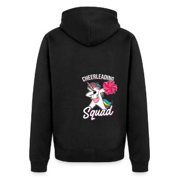 Cheerleading Squad Unicorn Cheerleader Cheerdance - Unisex Premium Bio Zip Hoodie - Schwarz - Hinten - Nico (187cm)