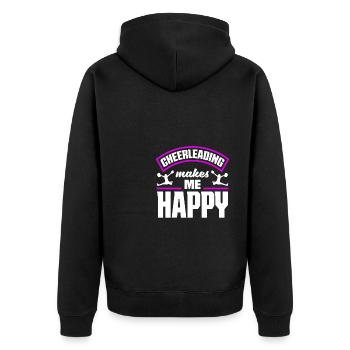 Cheerleading Makes Me Happy Cheerleader Gymnast Ch - Unisex Premium Bio Zip Hoodie - Schwarz - Hinten - Nico (187cm)