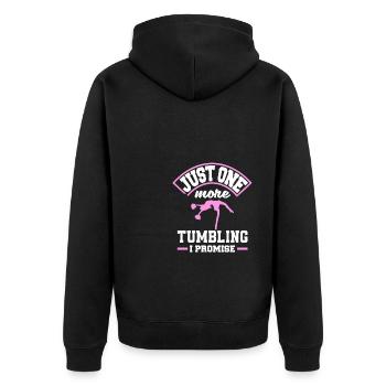 Just One More Tumbling I Promise Gymnast Cheerlead - Unisex Premium Bio Zip Hoodie - Schwarz - Hinten - Nico (187cm)