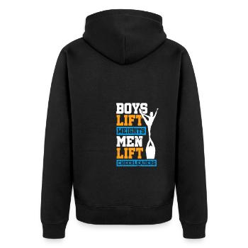 Boys Lift Weights Men Lift Cheerleaders Gymnast Ch - Unisex Premium Bio Zip Hoodie - Schwarz - Hinten - Nico (187cm)