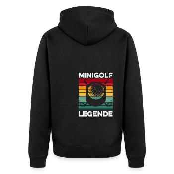 Minigolf Legende Retro Golfspieler Golfen Golfplat - Unisex Premium Bio Zip Hoodie - Schwarz - Hinten - Nico (187cm)