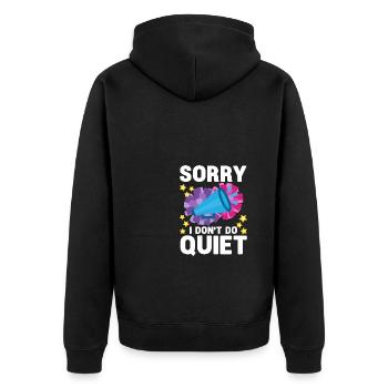 Sorry I Don't Do Quite Cheerleader Sports Cheering - Unisex Premium Bio Zip Hoodie - Schwarz - Hinten - Nico (187cm)