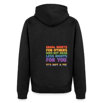 Equal Rights For Others Does Not Mean Less Rights - Unisex Premium Bio Zip Hoodie - Schwarz - Hinten - Nico (187cm)