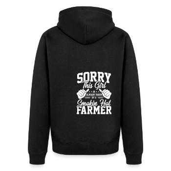 Already Taken By A Smokin Hot Farmer Tractor Farmi - Unisex Premium Bio Zip Hoodie - Schwarz - Hinten - Nico (187cm)