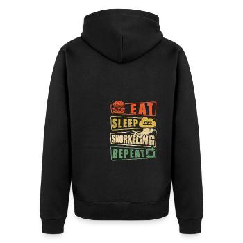 Eat Sleep Snorkel Repeat Scuba Diver Diving Snorke - Unisex Premium Bio Zip Hoodie - Schwarz - Hinten - Nico (187cm)