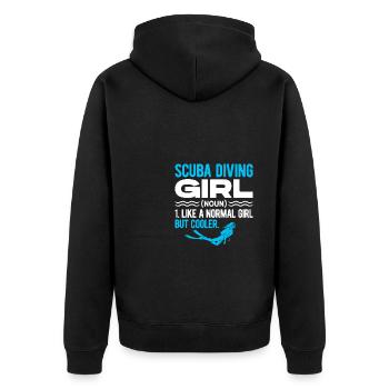 Snorkeling Girl Noun Definition Diver Scuba Diving - Unisex Premium Bio Zip Hoodie - Schwarz - Hinten - Nico (187cm)