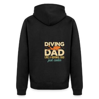Diving Dad Scuba Diver Underwater Snorkeling Divin - Unisex Premium Bio Zip Hoodie - Schwarz - Hinten - Nico (187cm)