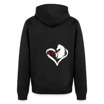 Love Horse Graphic Horse Lover Equestrian Rider Ho - Unisex Premium Bio Zip Hoodie - Schwarz - Hinten - Nico (187cm)