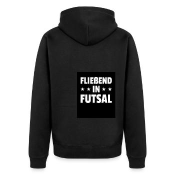Fließend In Futsal Indoor Soccer Player Sport Foot - Unisex Premium Bio Zip Hoodie - Schwarz - Hinten - Nico (187cm)