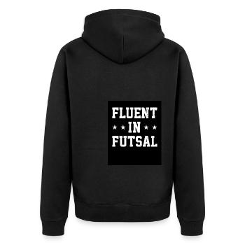 Fluent In Futsal Indoor Soccer Player Sport Footba - Unisex Premium Bio Zip Hoodie - Schwarz - Hinten - Nico (187cm)