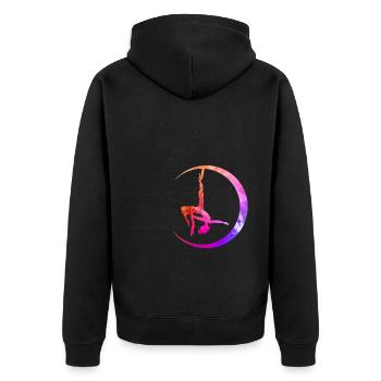 Retro Graphic Gymnast Gymnastics Acrobat Acrobatic - Unisex Premium Bio Zip Hoodie - Schwarz - Hinten - Nico (187cm)