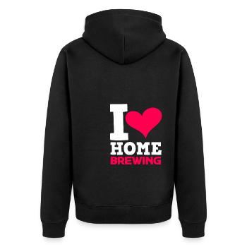 Love Graphic Homebrewing Winemaking Brewery Craftb - Unisex Premium Bio Zip Hoodie - Schwarz - Hinten - Nico (187cm)