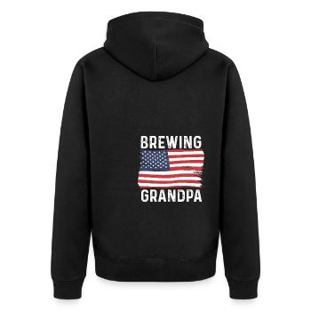 Grandpa Graphic Homebrewing Winemaking Brewery Cra - Unisex Premium Bio Zip Hoodie - Schwarz - Hinten - Nico (187cm)