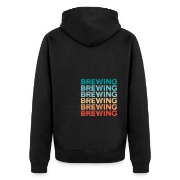Retro Graphic Homebrewing Winemaking Brewery Craft - Unisex Premium Bio Zip Hoodie - Schwarz - Hinten - Nico (187cm)