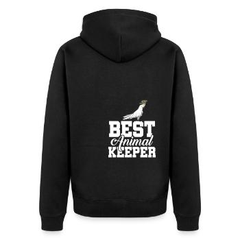 Best Animal Keeper Graphic Animal Lover Zoo Keeper - Unisex Premium Bio Zip Hoodie - Schwarz - Hinten - Nico (187cm)