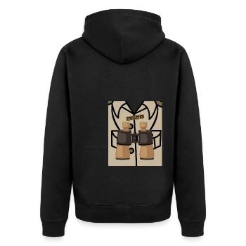 Costume Graphic Animal Keeper Zoo Keeper Animal Lo - Unisex Premium Bio Zip Hoodie - Schwarz - Hinten - Nico (187cm)