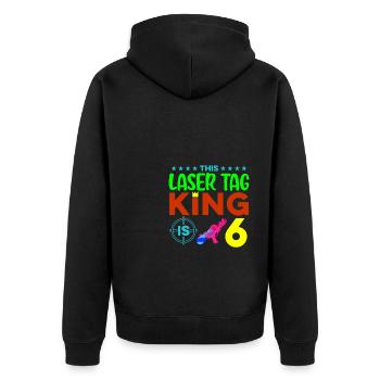 This Laser King Is 6 Lasertag Player Lasergame Pha - Unisex Premium Bio Zip Hoodie - Schwarz - Hinten - Nico (187cm)