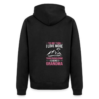 The Only Thing Is Love More Than Paragliding Is Gr - Unisex Premium Bio Zip Hoodie - Schwarz - Hinten - Nico (187cm)
