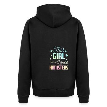 This Girls loves Hamsters Animal Owner Pets Lover - Unisex Premium Bio Zip Hoodie - Schwarz - Hinten - Nico (187cm)