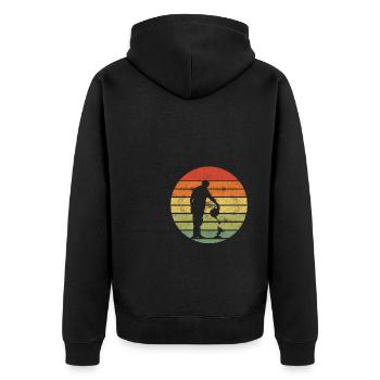 Retro Graphic Gardener Horticulturist Gardening La - Unisex Premium Bio Zip Hoodie - Schwarz - Hinten - Nico (187cm)