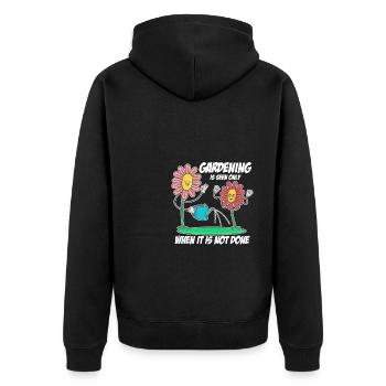 Gardening Is Seen Only When It's Not Done Gardener - Unisex Premium Bio Zip Hoodie - Schwarz - Hinten - Nico (187cm)