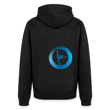 Retro Graphic Ice Skating Figure Skater Ice Skater - Unisex Premium Bio Zip Hoodie - Schwarz - Hinten - Nico (187cm)