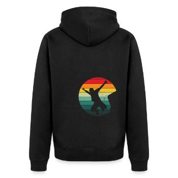 Retro Graphic Cliff Diver Cliff Diving Tombstoning - Unisex Premium Organic Zip Hoodie - black - Back - Nico (187cm)
