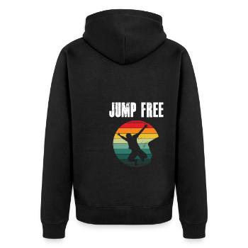 Retro Graphic Cliff Diver Cliff Diving Tombstoning - Unisex Premium Organic Zip Hoodie - black - Back - Nico (187cm)