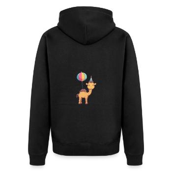 Kamel Geburtstag Comic - Unisex Premium Bio Zip Hoodie - Schwarz - Hinten - Nico (187cm)