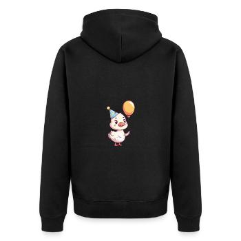 Gans Geburtstag Comic - Unisex Premium Bio Zip Hoodie - Schwarz - Hinten - Nico (187cm)