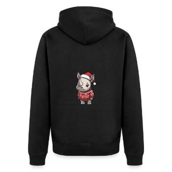 Bande dessinée de Noël Rhino - Veste à capuche bio Premium Unisexe - noir - Dos - Nico (187cm)