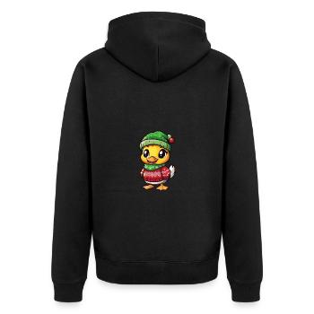 Bande dessinée de Noël de canard - Veste à capuche bio Premium Unisexe - noir - Dos - Nico (187cm)
