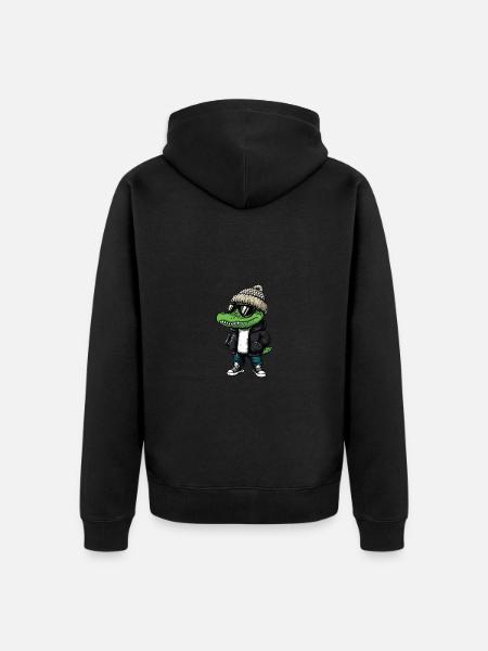 Alligator Winter - Unisex Premium Bio Zip Hoodie - Schwarz