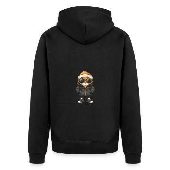 Hibou Hiver - Veste à capuche bio Premium Unisexe - noir - Dos - Nico (187cm)