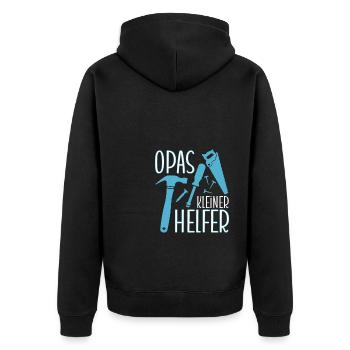 Kinder Werkzeug Opas Kleiner Helfer Jungen - Unisex Premium Bio Zip Hoodie - Schwarz - Hinten - Nico (187cm)