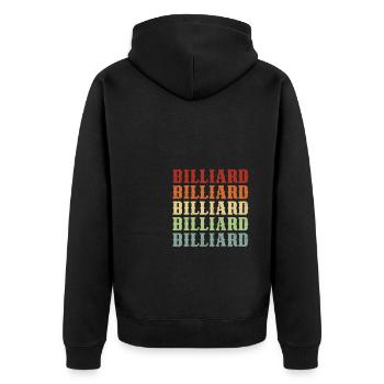 Billiard Billiard Vintage Billard Retro Billard - Unisex Premium Bio Zip Hoodie - Schwarz - Hinten - Nico (187cm)