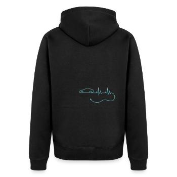 EV heartbeat electric car without emissions e-car - Unisex Premium Organic Zip Hoodie - black - Back - Nico (187cm)
