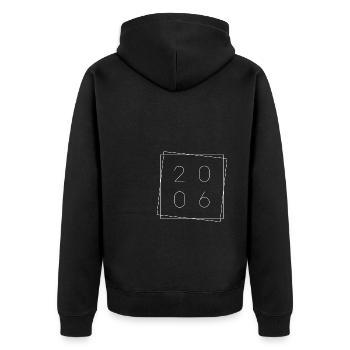 2006 Quadrat 17 Jahre alt zum 17. Geburtstag - Unisex Premium Bio Zip Hoodie - Schwarz - Hinten - Nico (187cm)