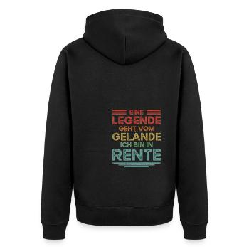 Verabschiedung Rente Renteneintritt Retro Rentner - Unisex Premium Bio Zip Hoodie - Schwarz - Hinten - Nico (187cm)
