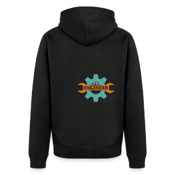 Little Engineer Jungen Werkstatt Bauen und Bastel - Unisex Premium Bio Zip Hoodie - Schwarz - Hinten - Nico (187cm)