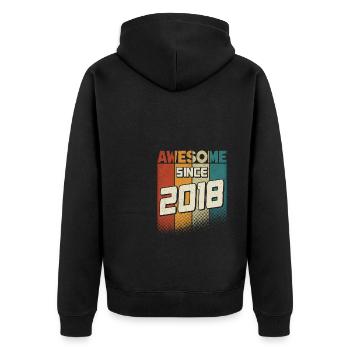 Génial depuis 2018 Fille Garçon 6e anniversaire - Veste à capuche bio Premium Unisexe - noir - Dos - Nico (187cm)