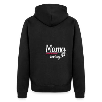 Maman Chargement Grossesse Bientôt Maman Chargement - Veste à capuche bio Premium Unisexe - noir - Dos - Nico (187cm)