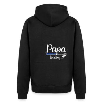 Papa Chargement Grossesse Bientôt Papa Chargement - Veste à capuche bio Premium Unisexe - noir - Dos - Nico (187cm)