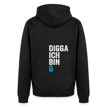 Digga J’ai 6e anniversaire garçon 6e anniversaire - Veste à capuche bio Premium Unisexe - noir - Dos - Nico (187cm)