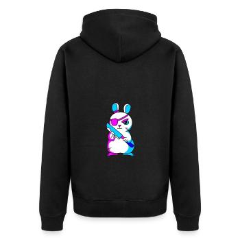 Pastell Gothic - Unisex Premium Bio Zip Hoodie - Schwarz - Hinten - Nico (187cm)